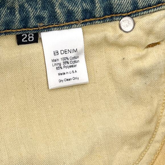 EB Denim Loon Cutoff Denim Shorts Olio Spray Wash Size 28 NWT - Picture 3 of 5